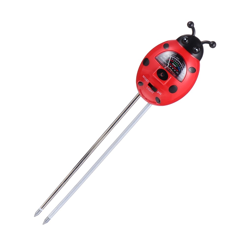 3In1 Soil Tester Cartoon Ladybug Shape For Garden Ph Moisture Light Detection Tool Gardening Supply 