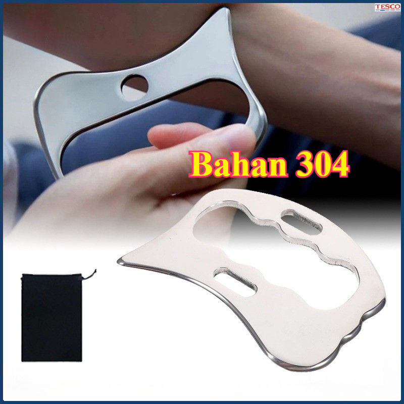 Alat Pijat Guasha Alat Stainless Guasha Massage Tool Serbaguna Muscle Scraper Alat Dengan Tas
