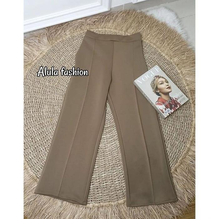 promo  -Kulot Scuba Cubit Premium /Celana Kulot nita Hh ist/ Size S M L - Hitam, S