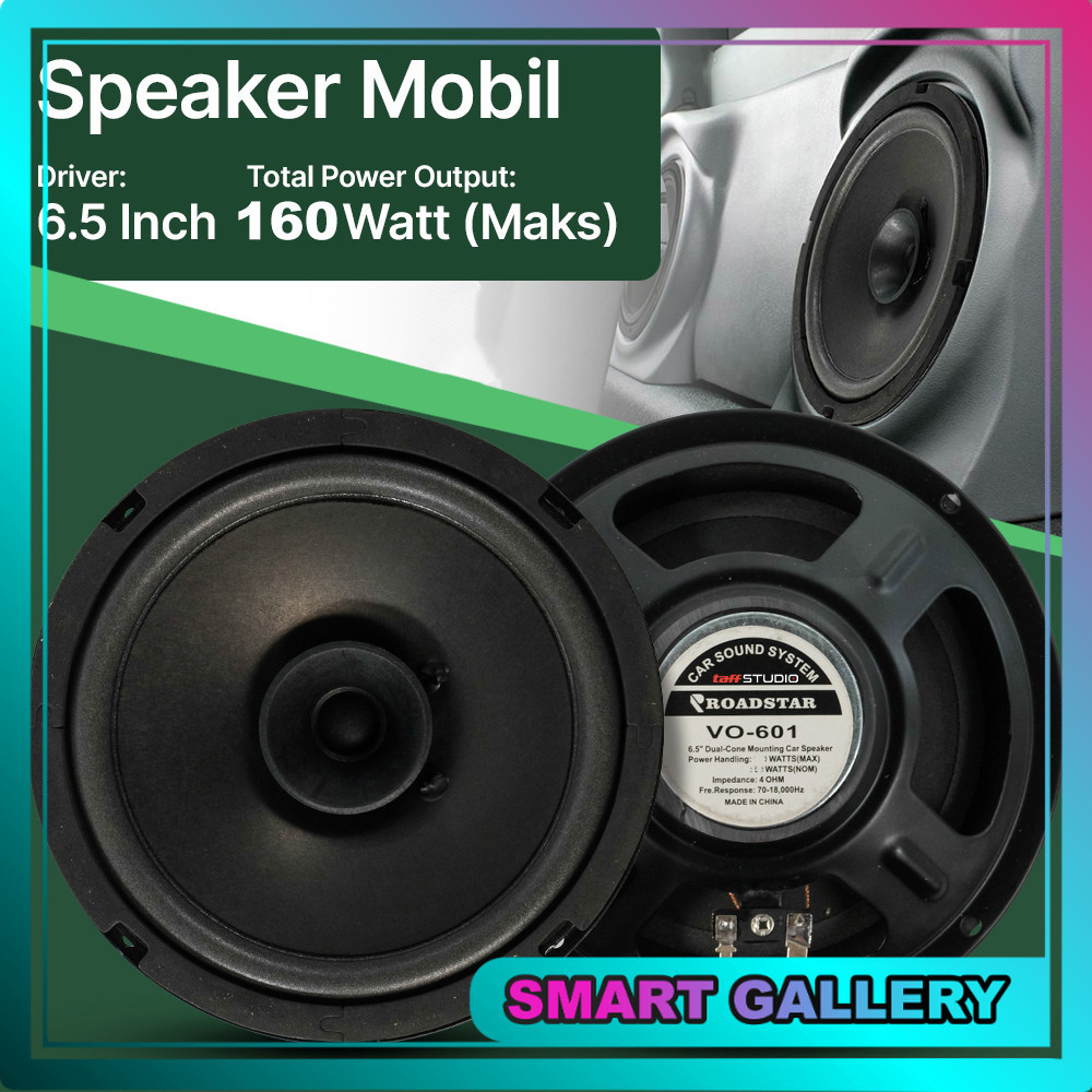Speaker Subwoofer Mobil BAZZOKA Super Bass Roadstar HiFi 6.5 Inch 160W