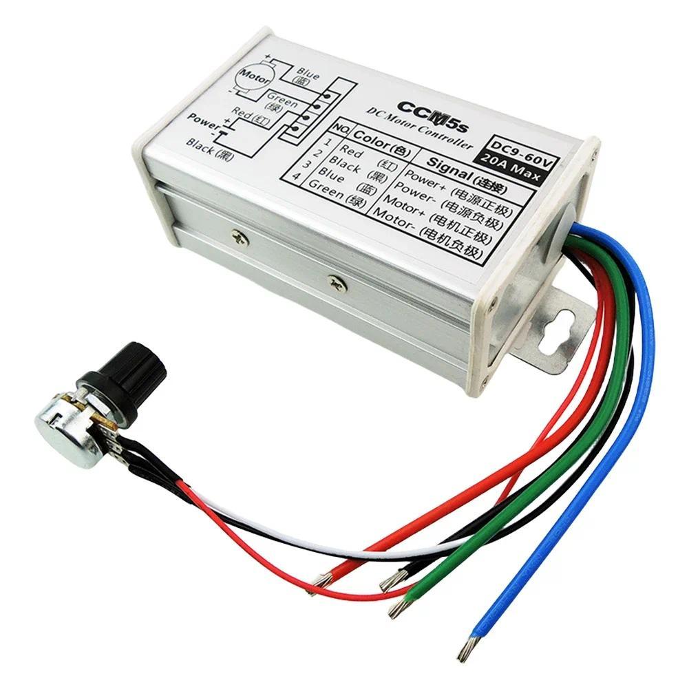 Steess PWM DC Motor Driver Speed Controller DC 9V-60V 12V 24V 60V 20A DC Motor Controller PWM Speed 