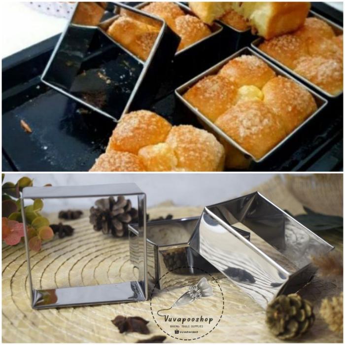 Ring Roti Kotak / Ring Aluminium Roti Bread / Ring Cutter Persegi - Warna