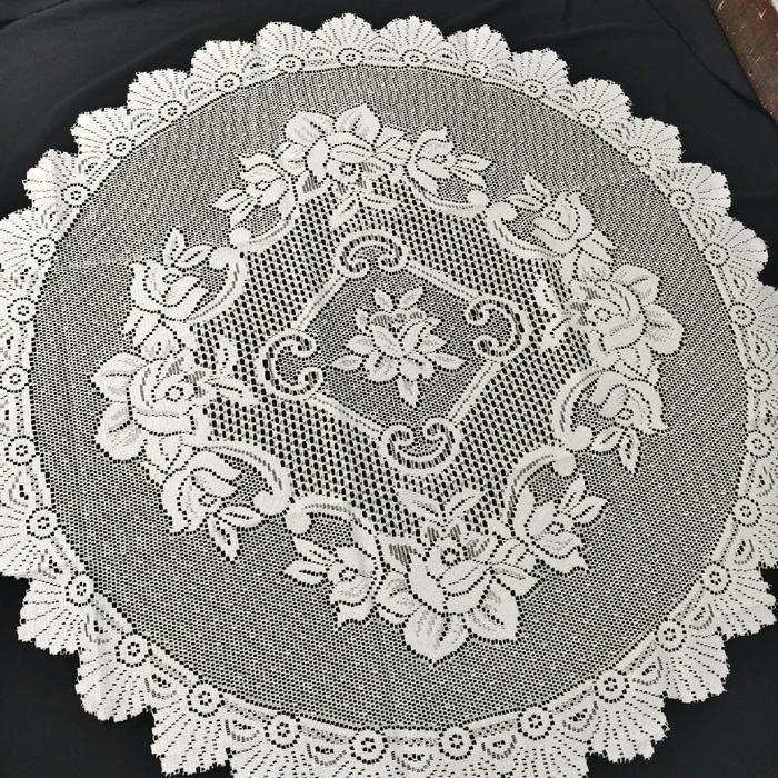 TAPLAK MEJA TAMU BULAT/BUNDAR MEJA BETAWI/MEJA OSHIN Taplak Meja Taplak Meja - PUTIH