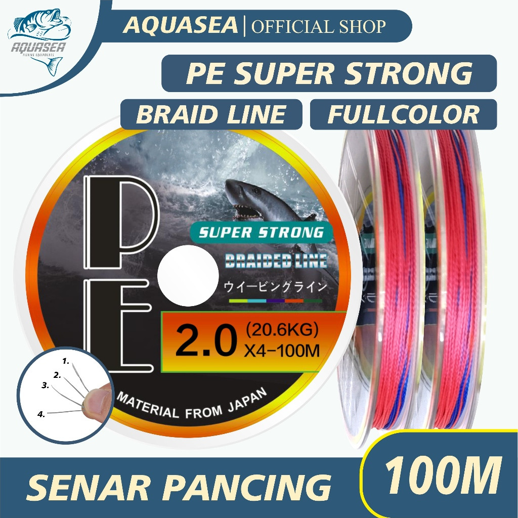 SENAR BAJA Senar PAncing PE 4X Tali Pancing PE Super strong 100m Senar Pancing