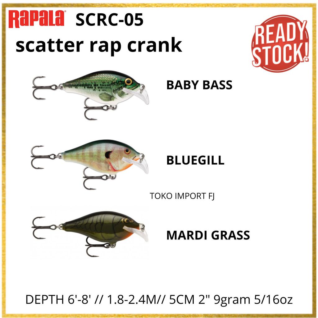 LURE / UMPAN RAPALA SCATTER RAP CRANK SCRC-05 5CM 9gram 6'-8' 1.8-2.4M - Lure Casting Umpan Pancing 