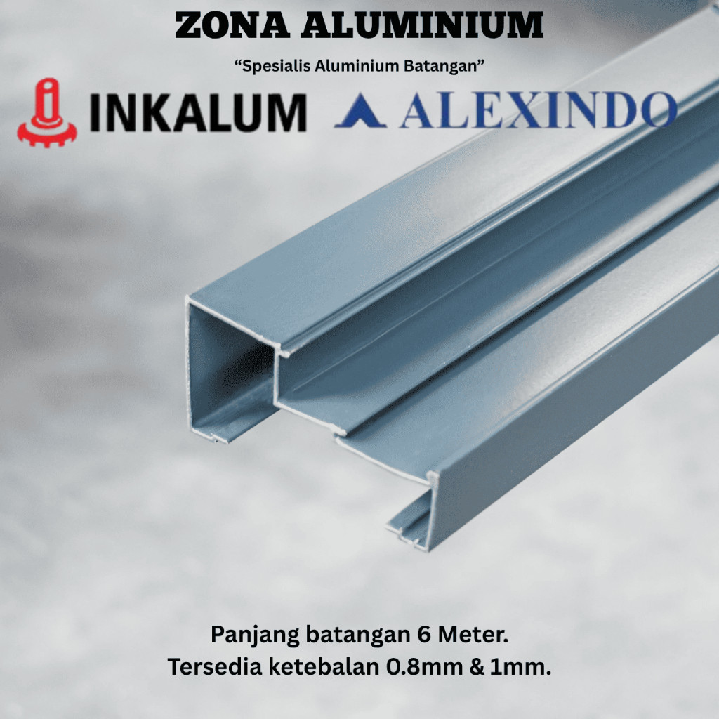 INKALUM ALEXINDO Aluminium Batangan 0414 Kusen Z Polos 3 Inch
