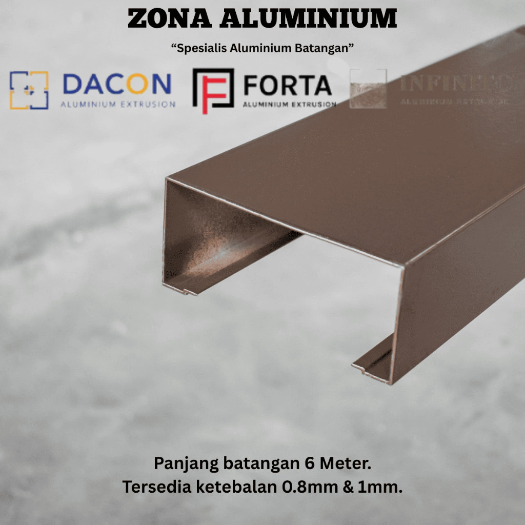 DACON FORTA INFINITO Aluminium Batangan 0428 Kusen Polos 3 Inch