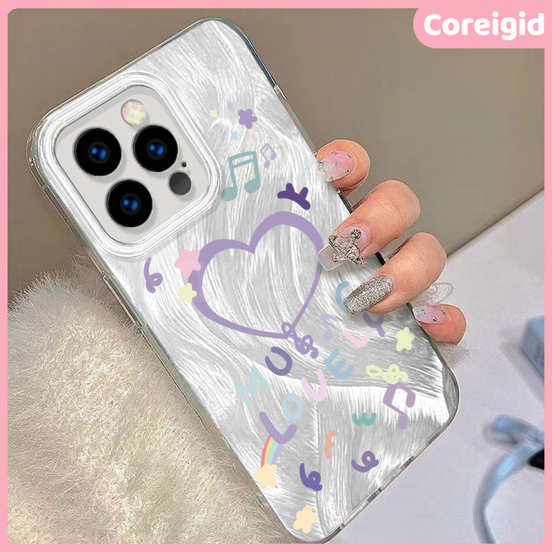 Case iphone 11 15 13 16 XR 12 Pro 14 pro max X 7 plus 8plus xs max 6 plus 11pro hati pelangi ungu ae