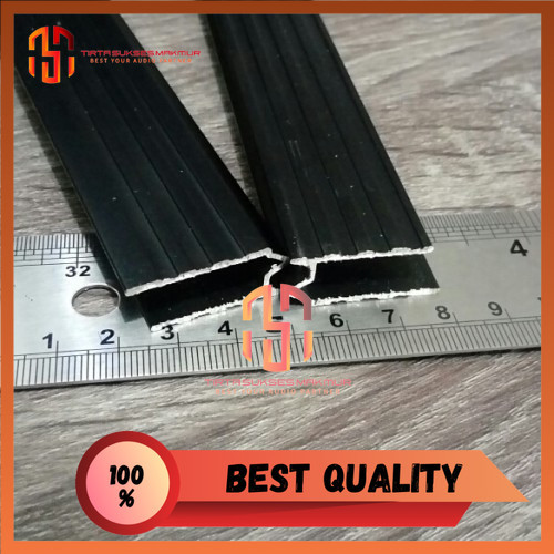 Lis alumunium lis M hardcase alumunium lis U panjang 3meter import wajib potong-Lis hitam