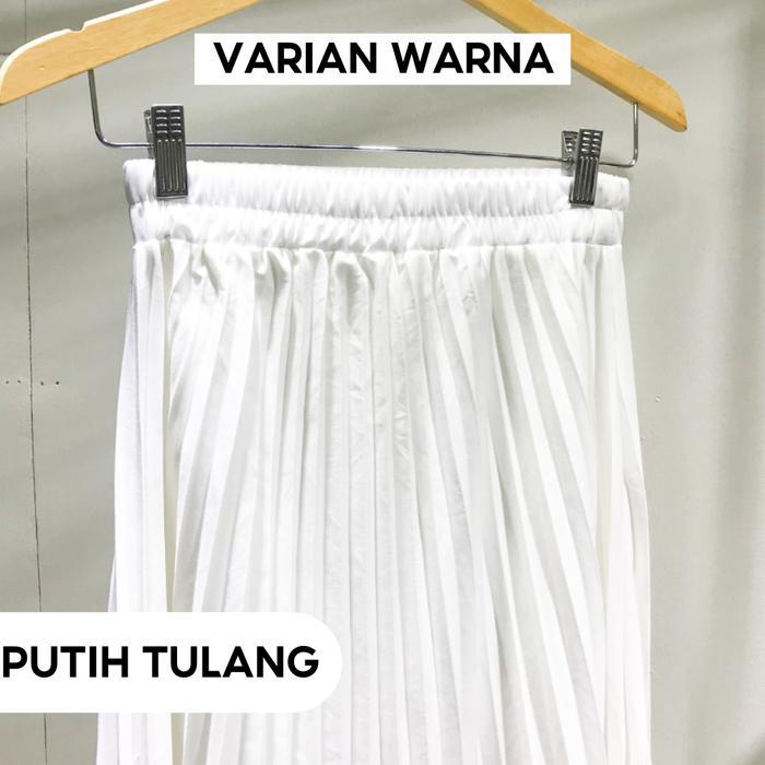 ROK PLISKET  / ROK MAYUNG PLISKET / FIT TO XL Muslim - PUTIH TULANG