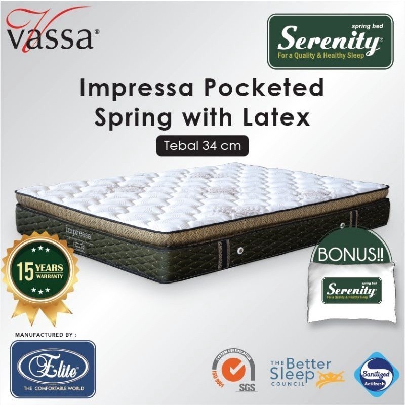 Kasur spring bed elite serenity impressa pocket latex