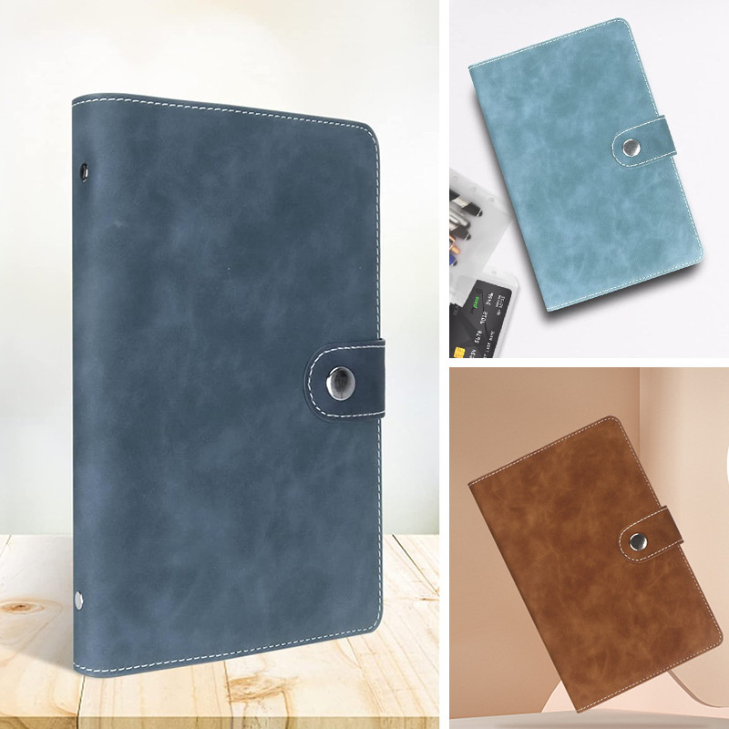A6 Suede Leather Binder 6 Ring Binder Notebook PU Leather Refillable Notebook Budget binder can be p