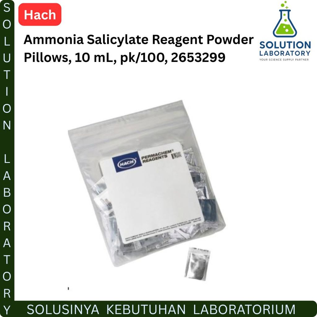 Ammonia Salicylate Reagent Powder Pillows, 10 mL, pk/100, 2653299 Hach