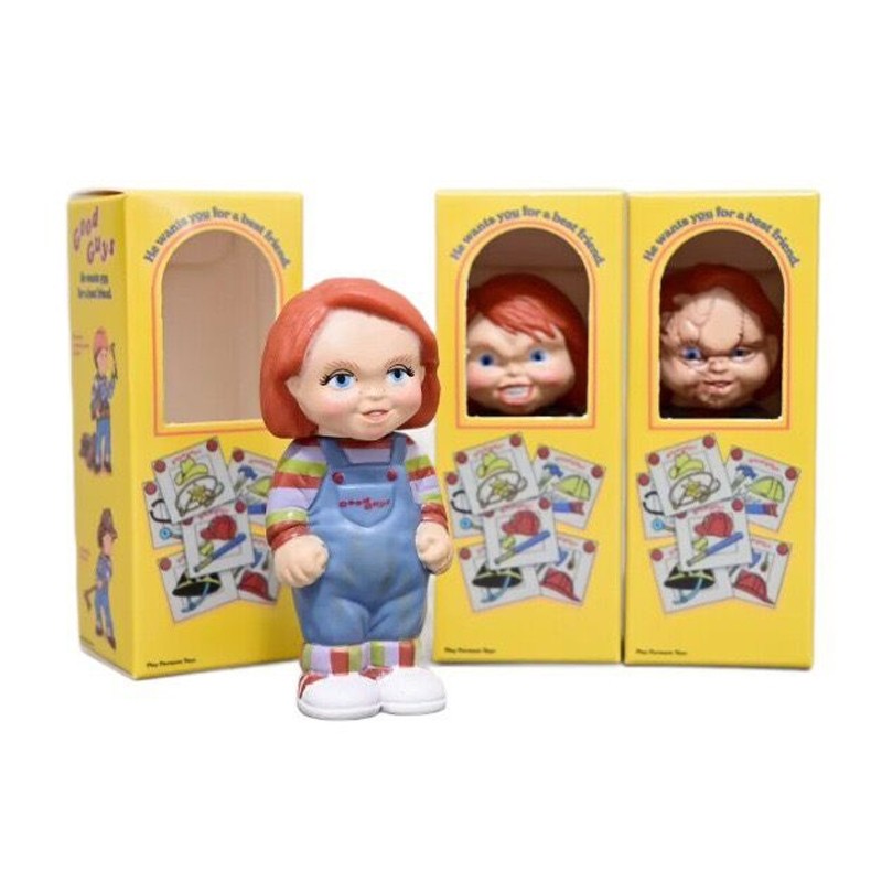 3Pcs / Set 7cm Horror Movie Anak bermain Anime tokoh boneka hantu Chucky Q versi PVC tokoh aksi kole