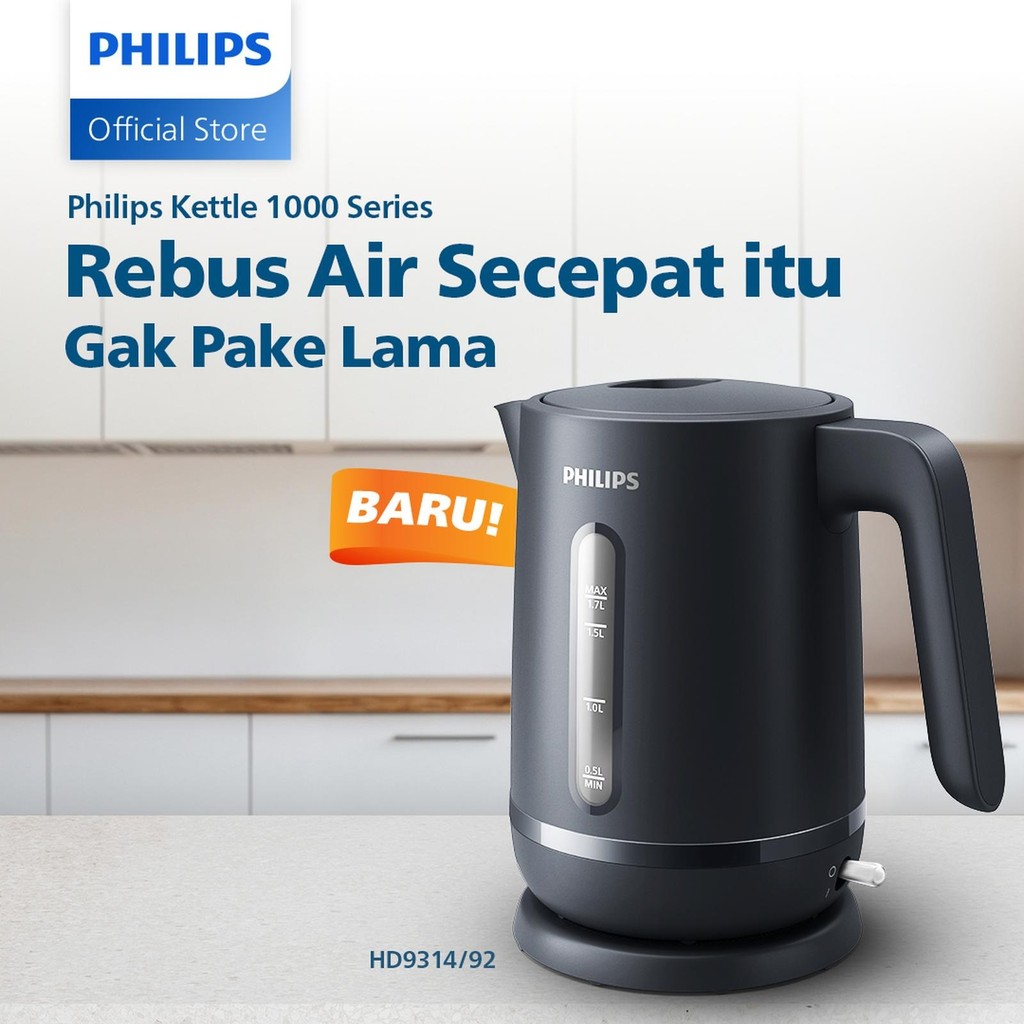 KETEL PHILIPS HD9314 | Teko Listrik Siul 1.7Liter  Philips HD9314
