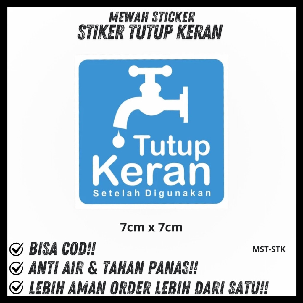 Stiker Tutup Kran / Stiker Hemat Energi / Stiker Hemat Listrik