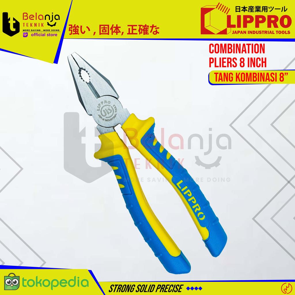 Combination Pliers Lippro 8" Tang Kombinasi 8 Inchi Japan Industrial Wire Cutter Chrome Vanadium