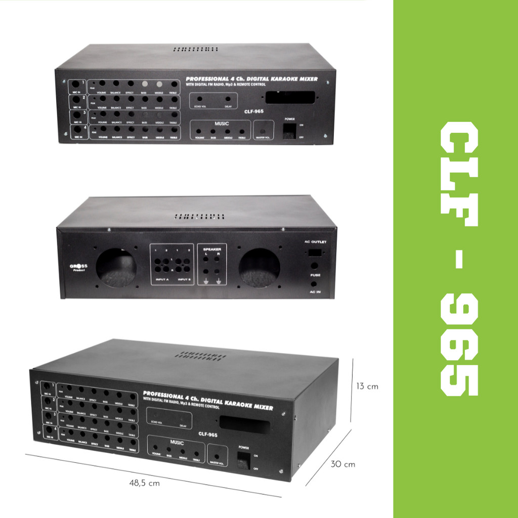 Box Mixer 4 Channel CLF-965 CLF 965 965 dengan lubang MP3 by Gross