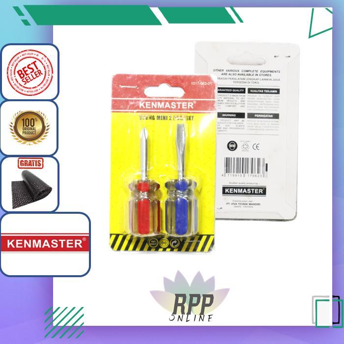 Kenmaster Obeng Mini 2 Pcs Plus Minus Cebol - Obeng Kenmaster Obeng Stuby Obeng Mini Obeng Pendek