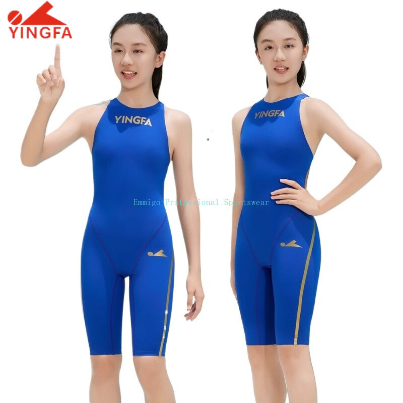 Pakaian renang kompetisi gadis Yingfa Fina-Approved Bahan tahan air tahan lama Pakaian renang balap 