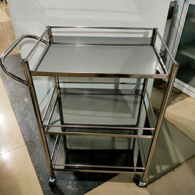 Trolley Insturment 3 Rak Stainless | Meja Troli Instrumen 3 Susun Stainles
