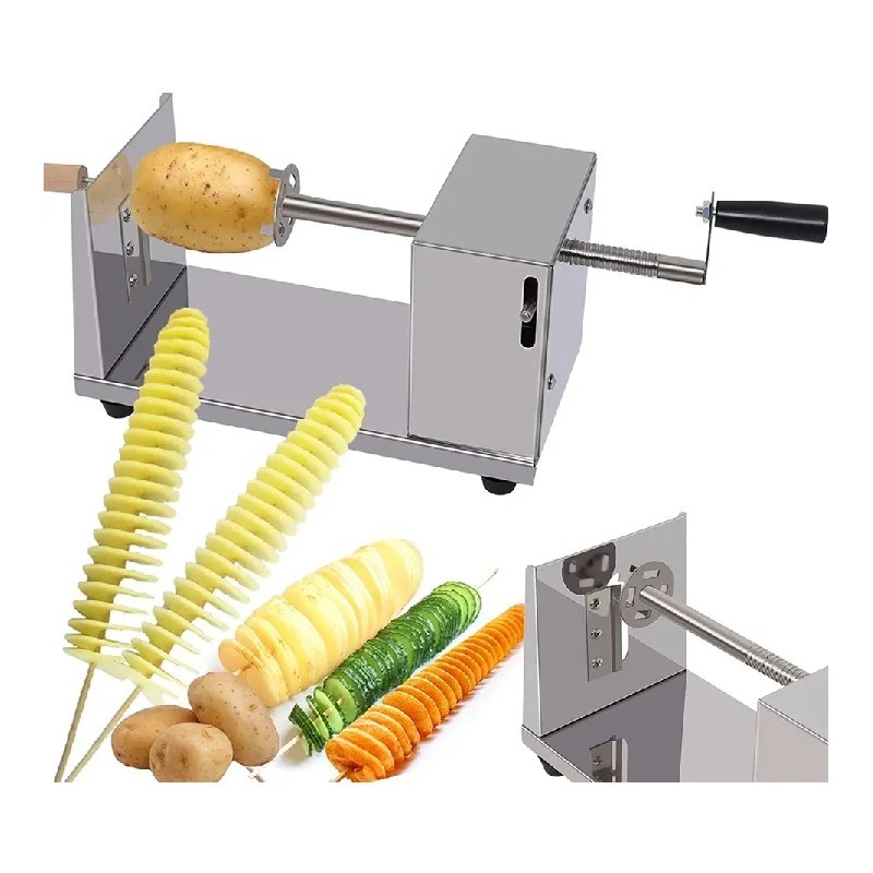 Hand Potato Chips Cutter Potato Spiral Slicer Cutter Automatic Making Twist Potato Tower Machine