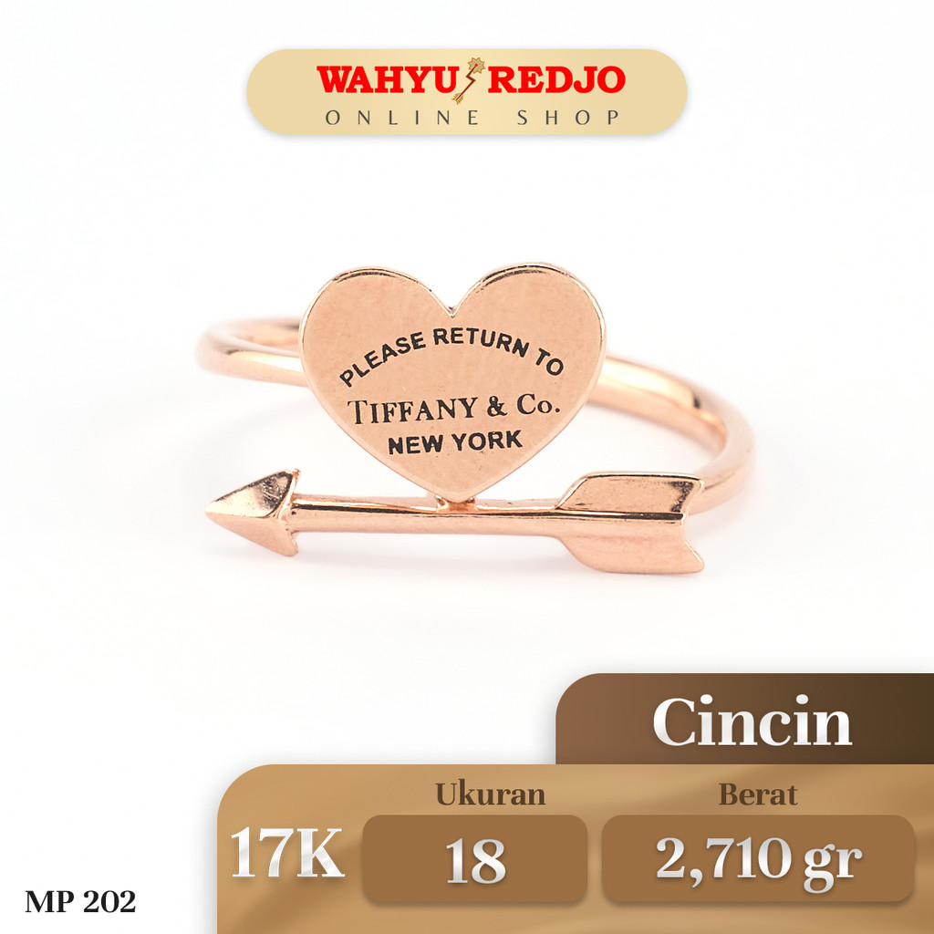 Cincin Emas Rose Gold Kadar 17K Wahyu Redjo CC-17K-28410418-PMR