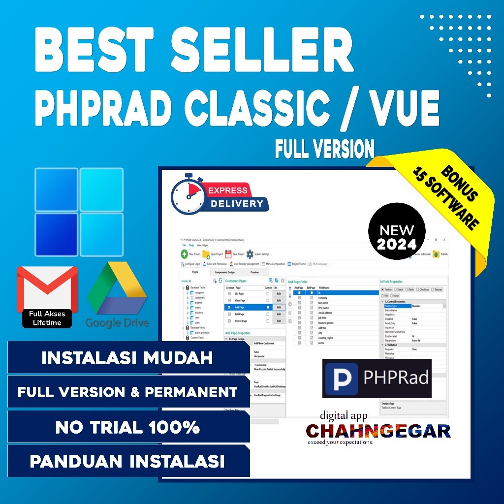 Software PHPRad Classic 2.7.3 / PHPRad Vue 2.6.4 Full Work