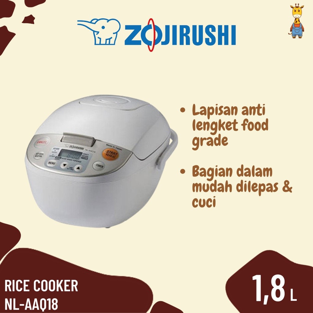 Zojirushi Rice Cooker NL-AAQ18 - Rice Cooker Digital Fuzzy Logic