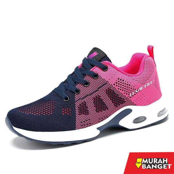 PLK Dokyeom LV0123 Sepatu Sneakers Wanita Sport Import Kanvas Banyak Warna - BIRU MERAH, 36