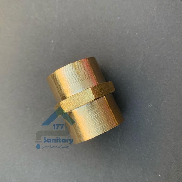 Sok kran KUNINGAN 1/2 in Drat DALAM SK3-fitting pipa sambungan sock nepel sokran brass heater panas 