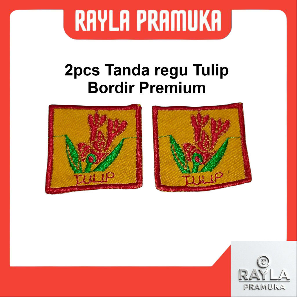 (2pcs) Bet Tanda Regu Tulip Bordir Premium diameter 4cm Pramuka