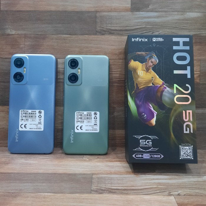 Infinix Hot 20 5G Ram 4GB + Extended Ram 3GB  Rom 128GB Second Resmi