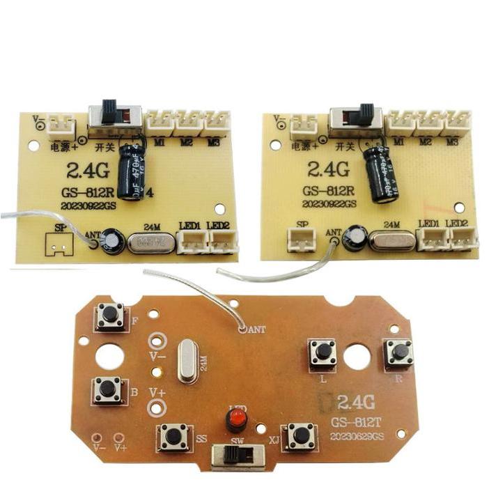 Module PCB Remot Mainan RC Excavator Tank 6Ch +Audio Remote Control 2.4Ghz GS-812T GS-812R 2.4G Univ