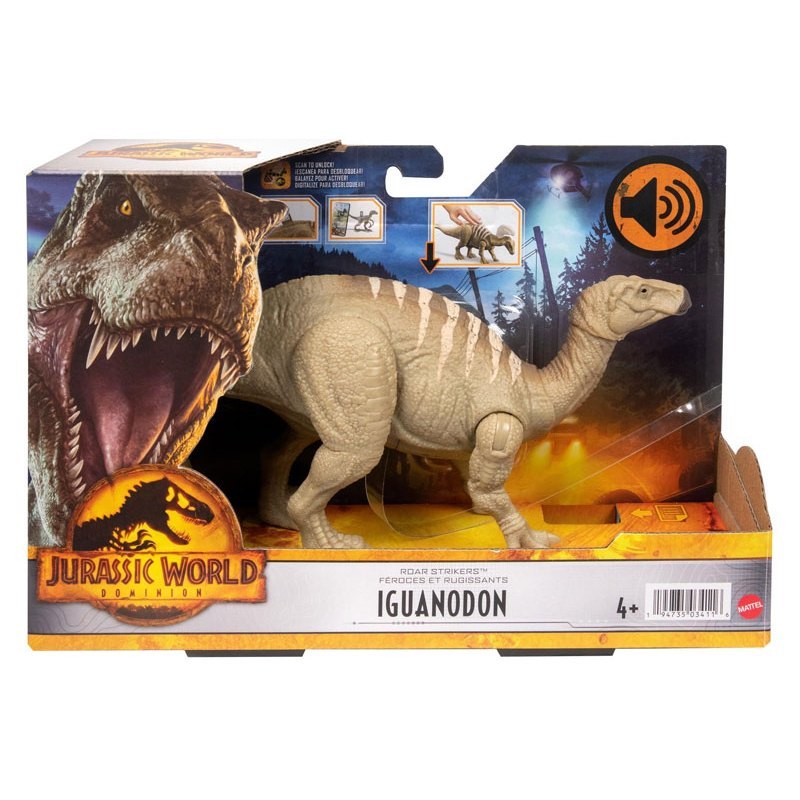 Jurassic World Dominion Roar Strikers Iguanadon Dinosaur Action Figure With Attack Motion And Sound,