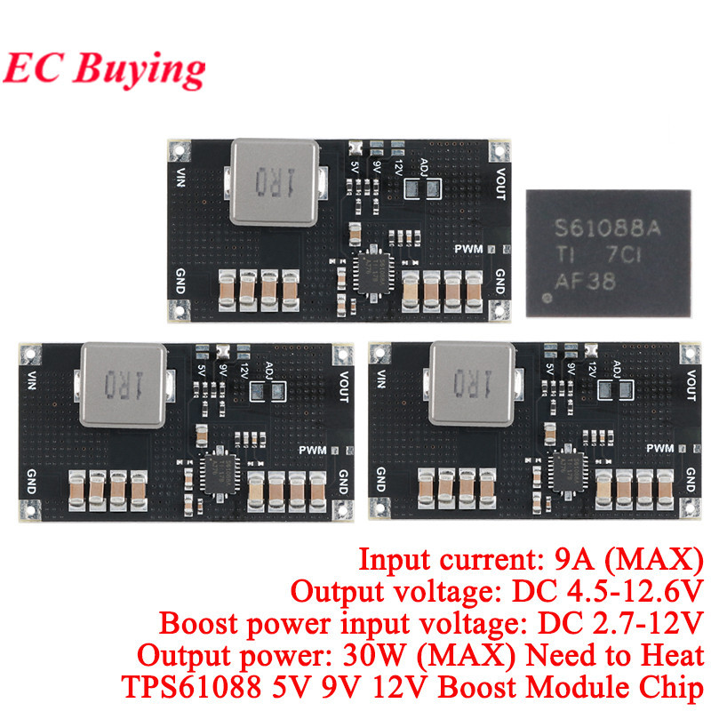 5Pcs/1pc TPS61088 DC High Power Lithium Battery Step Up Boost Board Power Supply Module 5V 9V 12V 10