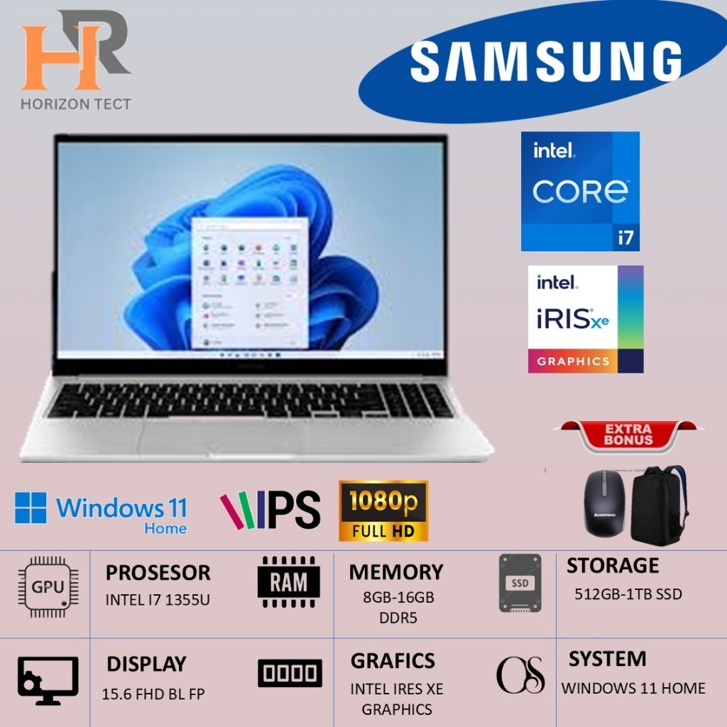 Samsung Laptop Galaxy Book 3 Intel Core i7-1355U 16GB 512GB 15.6 FHD Windows 11