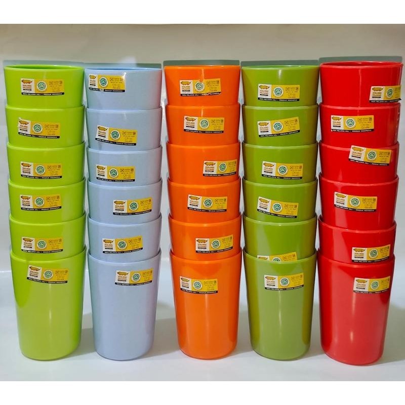 6pcs Gelas Melamin Merek GOLDEN DRAGON /gelas kopi/gelas minum harian/ Gelas melamin Merek Golden Dr