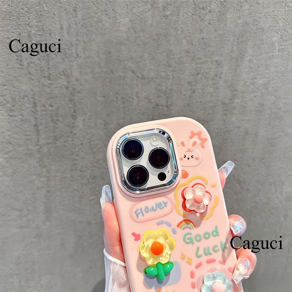CUCI GUDANG 3D PREMIUM BERUANG BUNGA CASING HP UNTUK IPHONE 16 15 14 13 12 11 PROMAX 7 8 PLUS XR XS