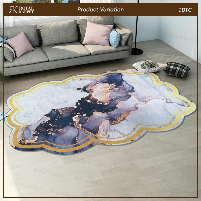 ROYAL - [ Marble Style ] Karpet Lantai Model Awan Motif Marmer Premium Karpet Ruang Tamu Lembut Anti