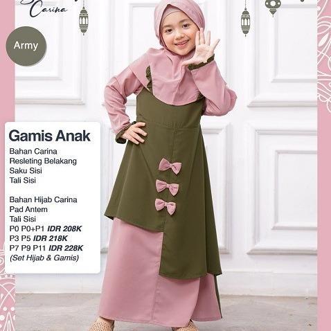 COD CARINA GAMIS ANAK SARIMBIT NIBRAS DISKON 50% - ARMY , 0