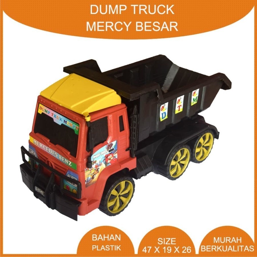 MCC Mainan Anak Dump Truck Mercy Besar Truk Pasir Diecast Kontruksi Jadul Murah Plastik Kuat HCS