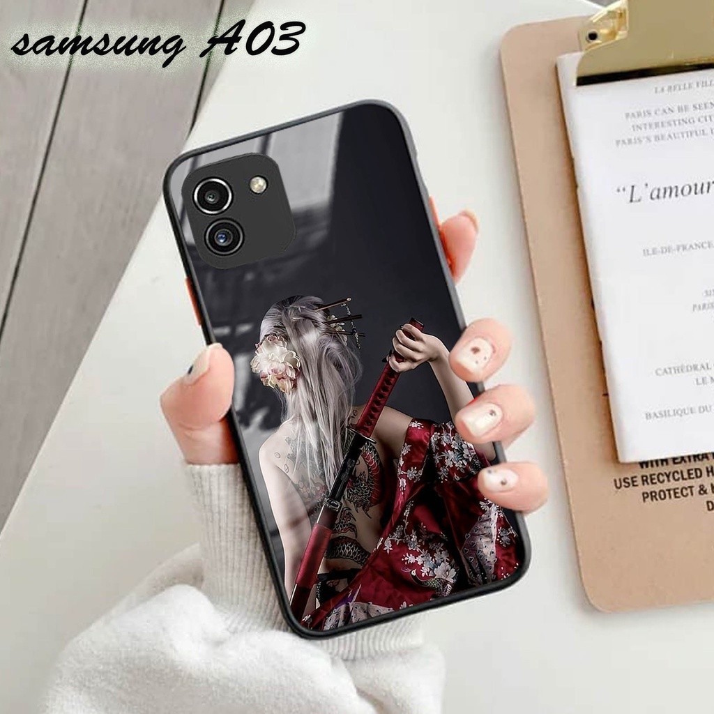 Softcase Glass Kaca Samsung A03 - Case Hp Pelindung Handphone Samsung A03  [ A75].