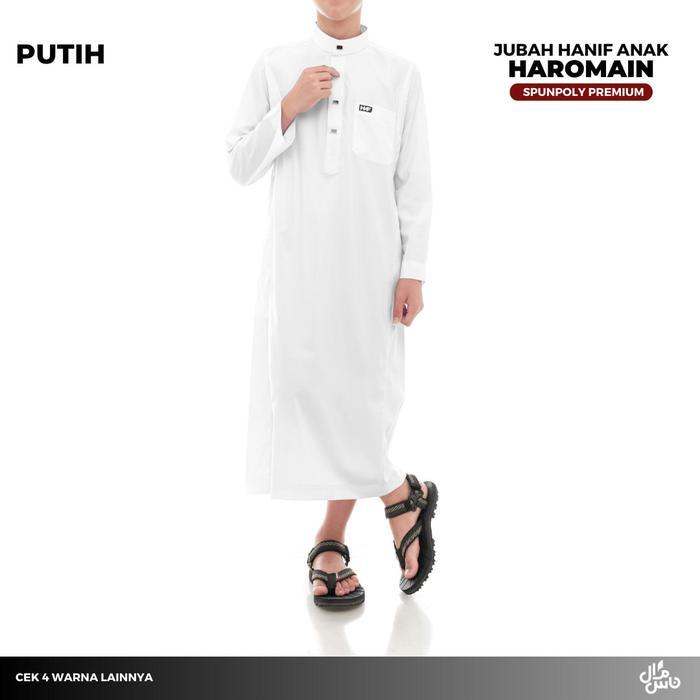 Jubah Hanif Anak Laki Laki Haromain   Lengan Panjang ginal - Putih, 10