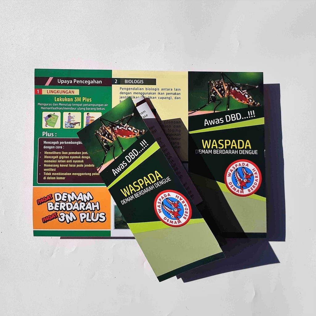 Leaflet / Brosur Demam Berdarah / DBD bonus Poster DBD, Brosur Kesehatan