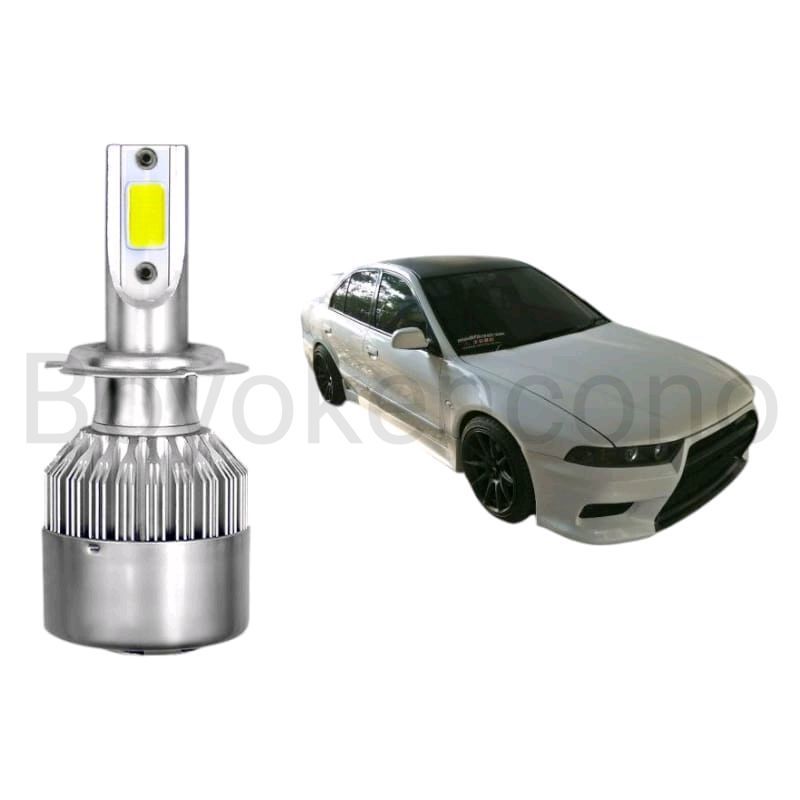 2pcs Lampu Utama Dekat LED H7 COB Mobil Mitsubishi Galant Hiu Byk