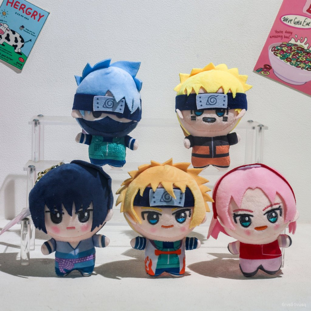 Naruto Plush Toys Naruto Sasuke Kakashi Sakura Doll Claw Machine Plush Bag Pendant AWII