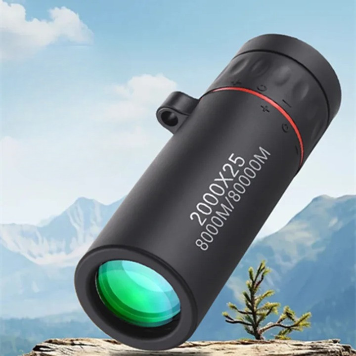 Teropong Monokular Portable HD Zoom 2000x25 Lensa Optik BAK4 FMC Anti Silau Gambar Jernih Sudut Leba
