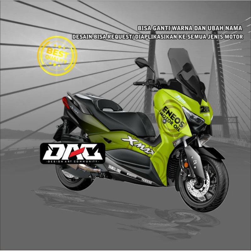 Sticker Decal full body yamaha XMAX hijau stabilo grafis simple