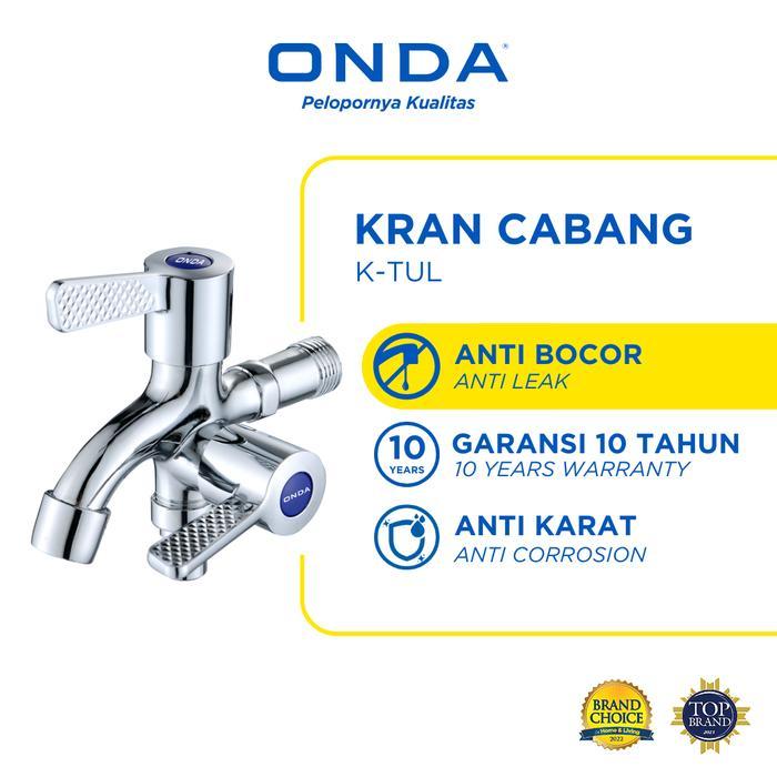 ONDA Kran Cabang 2 K-TUL 1/2 In Kran Shower 2 Cabang Kran Cabang 2 Toilet Chrome Keran Anti Bocor An
